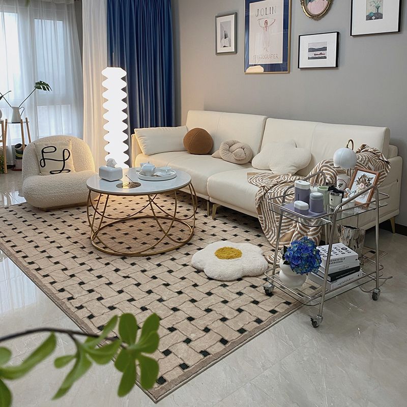 Comfort Harlequin Pattern Rug Polyester Area Rug Non-Slip Backing Indoor Carpet for Home Decoration