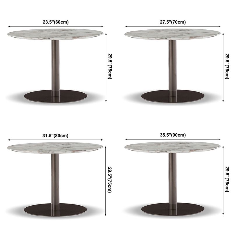 Metal Traditional Luxury Round Table Sintered Stone Table with Pedestal Base