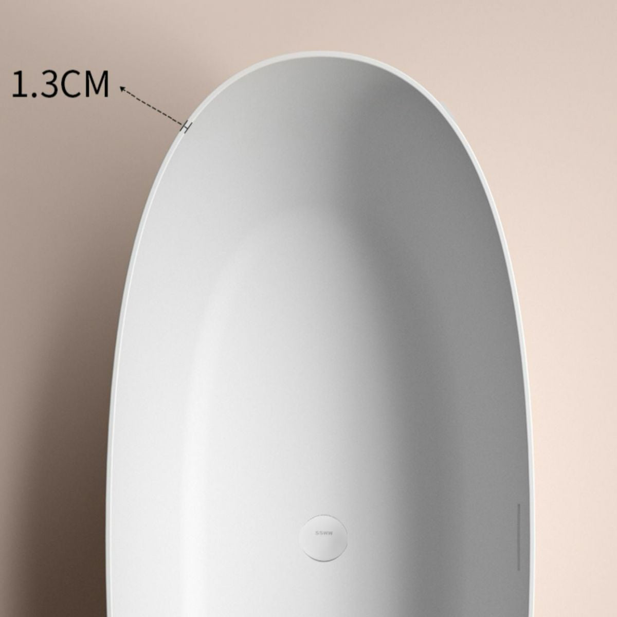 Freestanding Modern Soaking Bathtub Antique Finish Oval Bath Tub