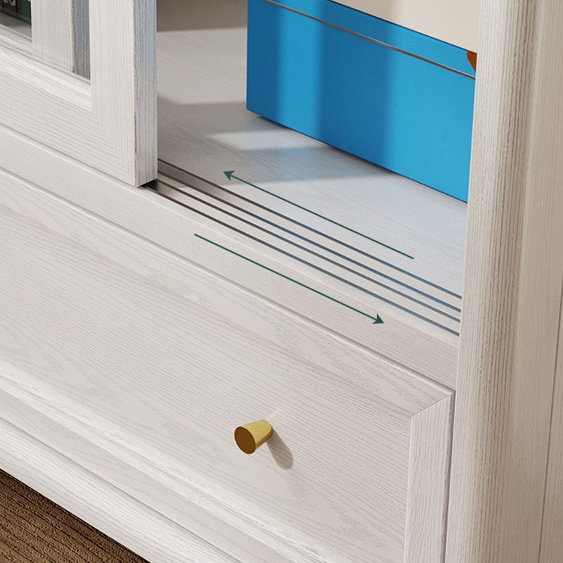 Glam Style Closed Back Bookshelf Standard Wooden Bookcase for Study Room