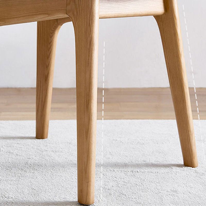 Modern Rattan Dining Chairs Open Back Dining Side Furniture with Wood Legs in Matte Finish