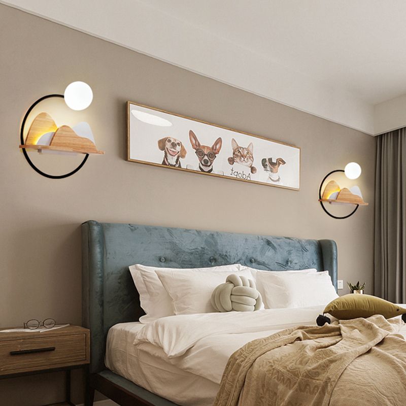 Schwarze Kugelleuchten Leuchten moderner Metall 2 Leuchten Wandmontagelampe