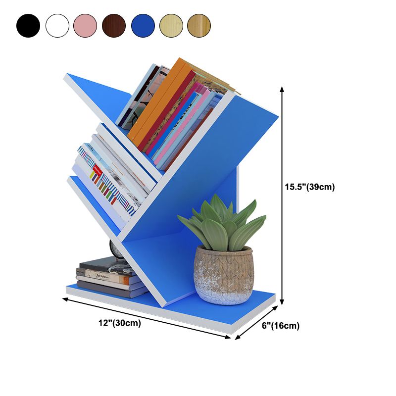 Modern Style Bookshelf in Engineer Wood Closed Back Bookcase