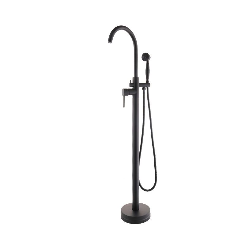 Floor Mounted Metal Freestanding Tub Filler Copper Freestanding Faucet with Hose