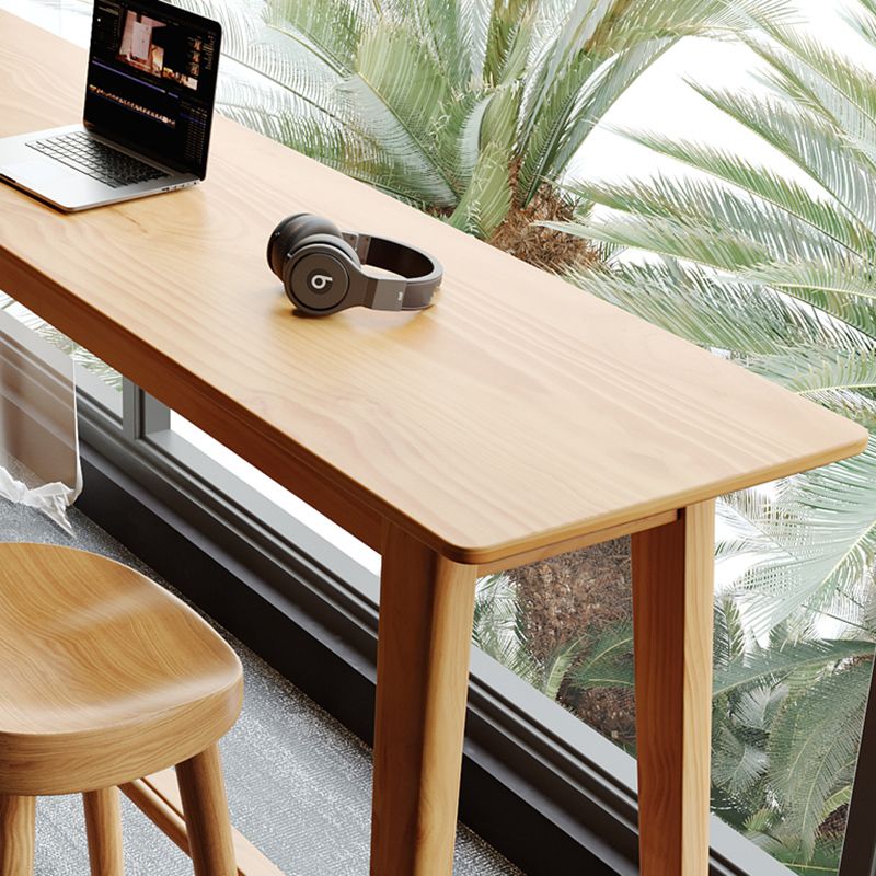 Solid Wood Bar Height Table Natural Rectangle Counter Height Table