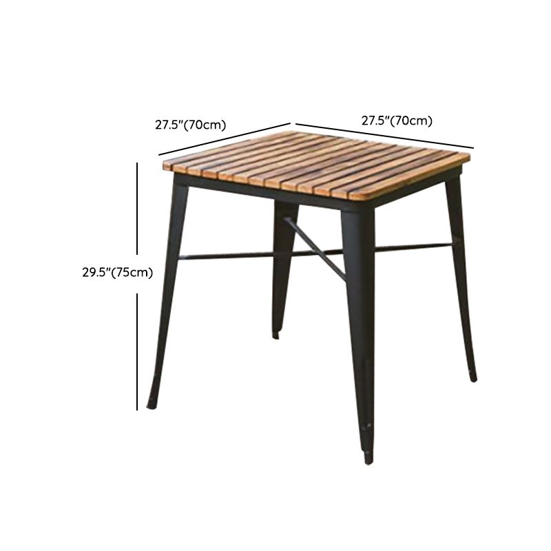Industrial Style 1/5 Pieces Metal Dining Set Reclaimed Wood Dining Table Set for Outdoor