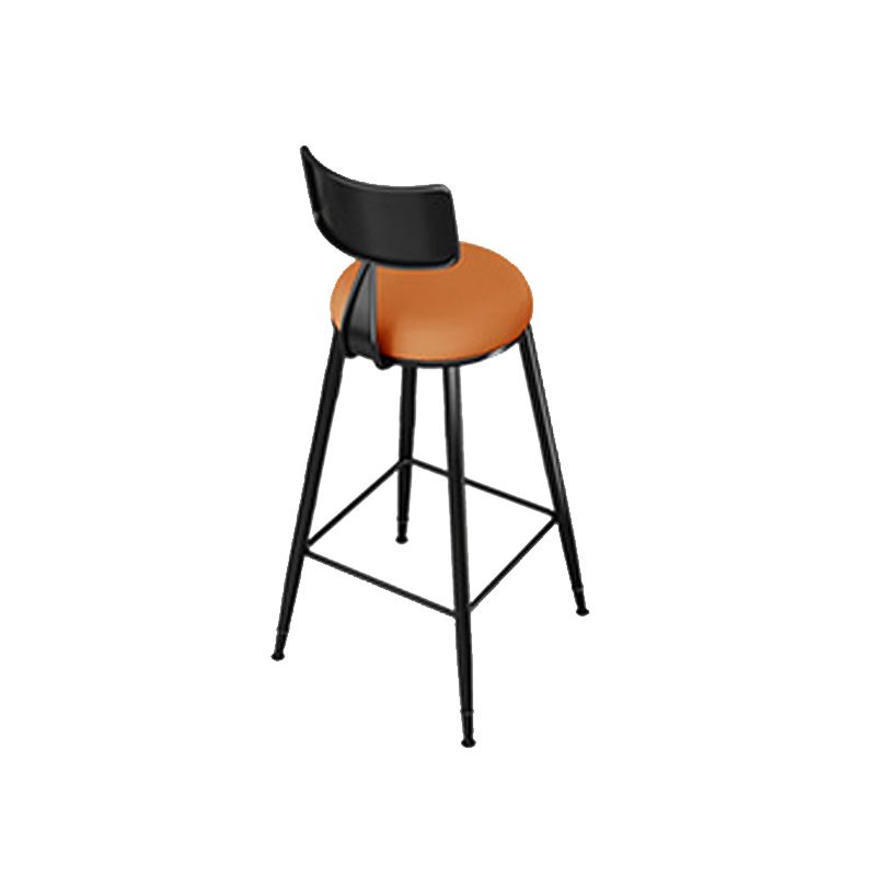Modern Style Low Back Bar-stool Round Seat Counter Bar Stool with Metal Legs for Home