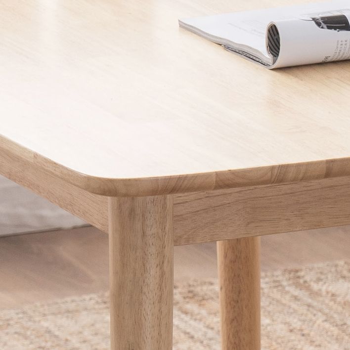 Contemporary Solid Wood Top Dining Set with 4 Legs Fixed Table Dinette Set for Restaurant