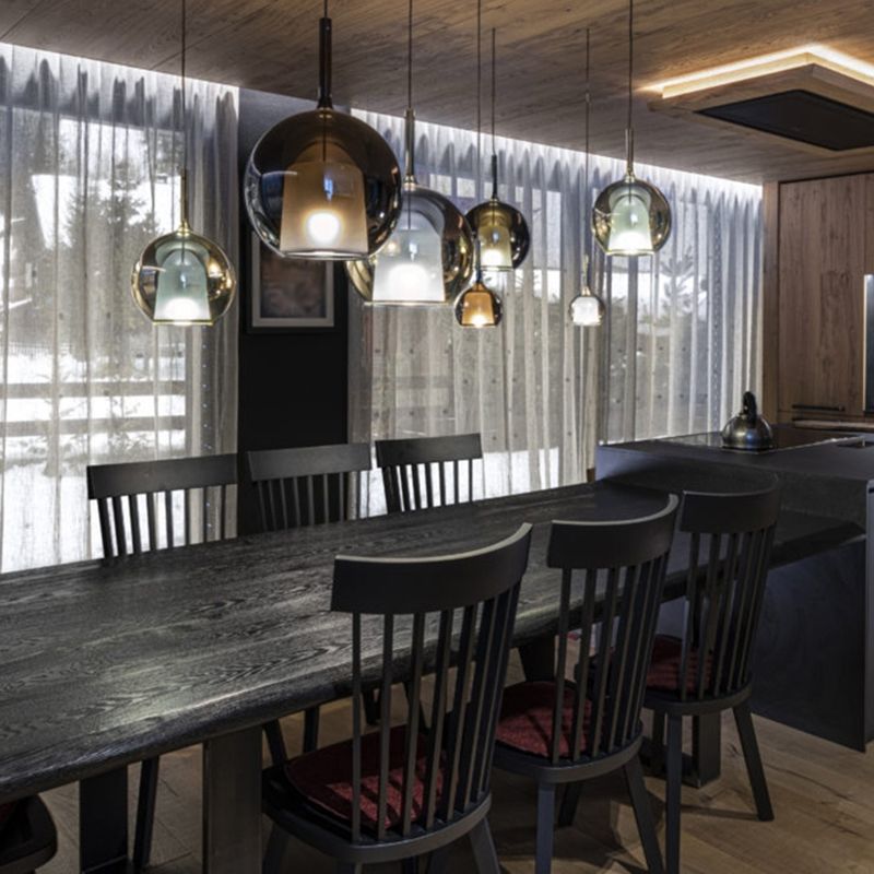 Pendante de style moderne 1 lumière minimalisme Verre Lumière suspendue pour la salle à manger
