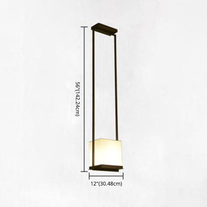 Éclair de suspension ombragée en tissu Minimaliste à 1 léger pendentif en noir et blanc pour couloir