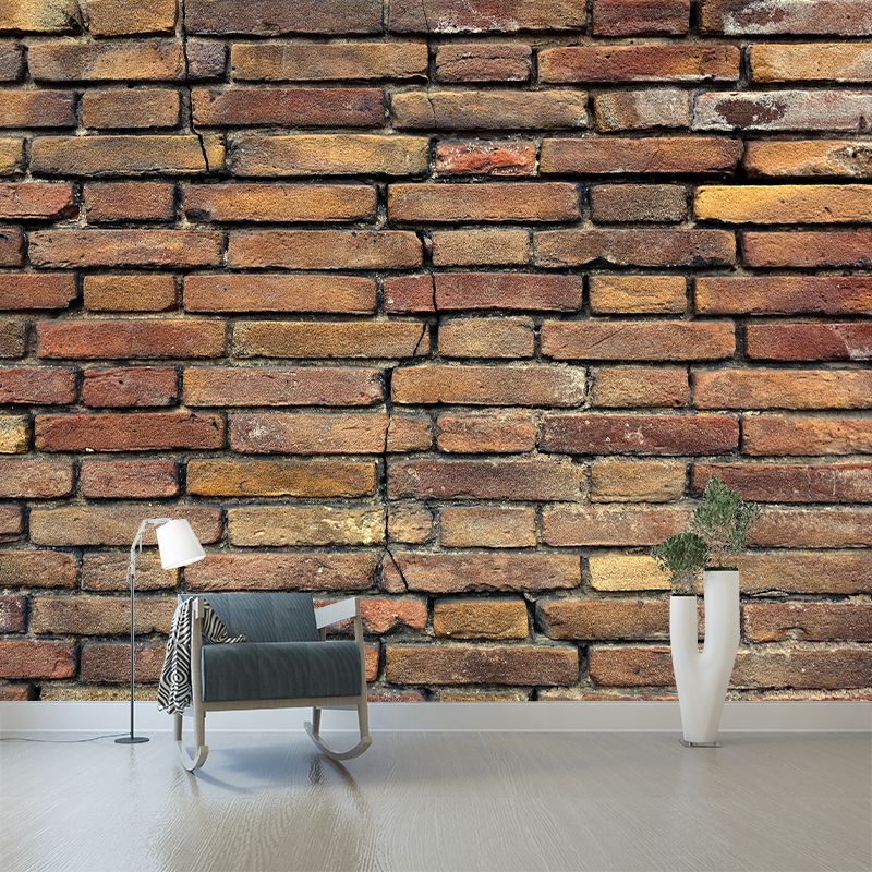 Horizontal Photography Brick Wall Mural Environment Friendly Wallpaper for Home Decor