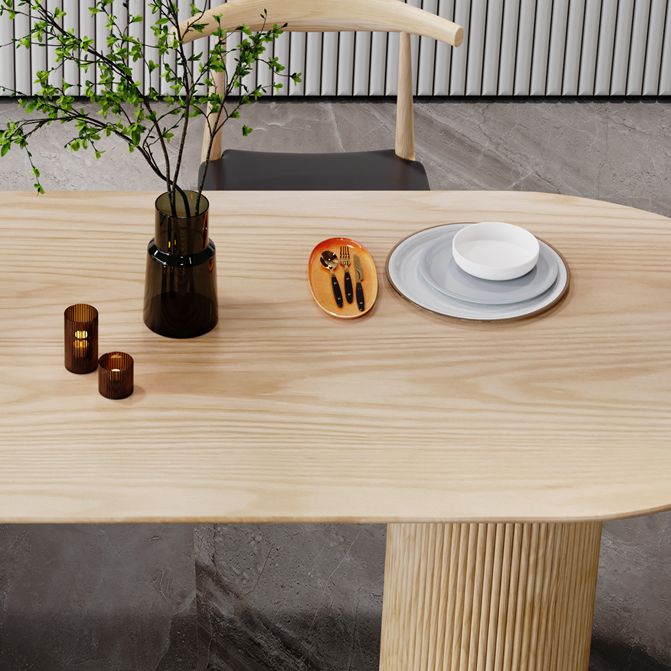 Simplicity Style Pine Freeform Solid Wood Dining Table 3 Legs Base Table for Home