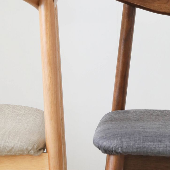 Silla de comedor de estilo escandinavo de madera, silla sin brazos con respaldo abierto acolchado para el hogar