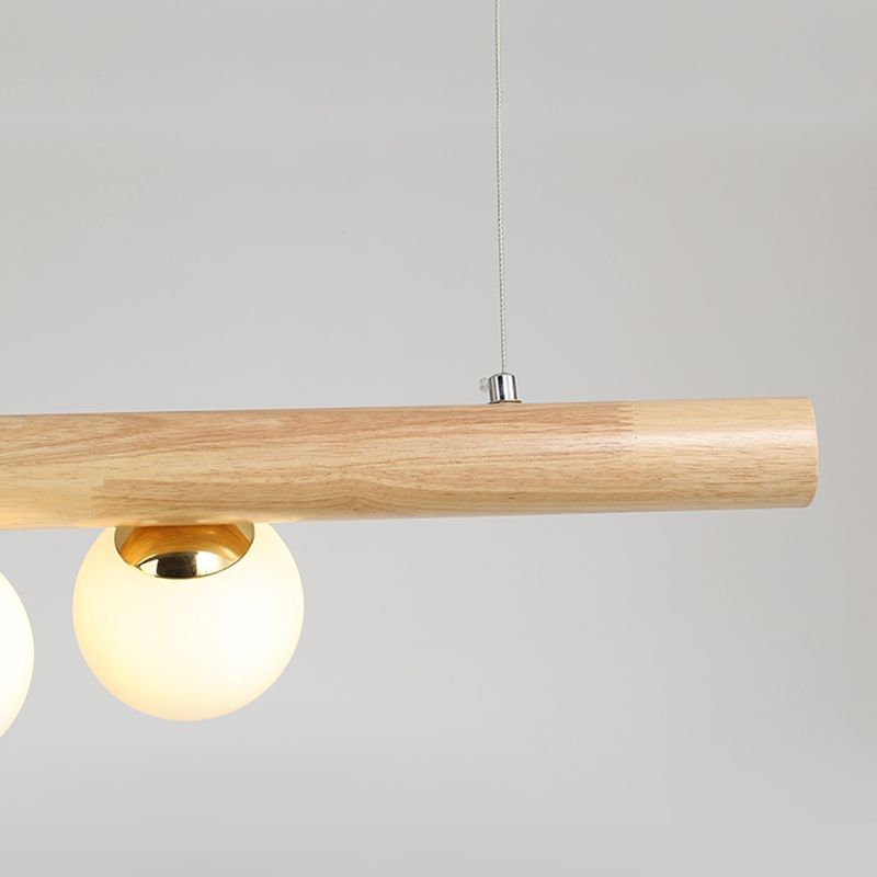 Modern Style Linear Hanging Island Lights White Glass Pendant Light Fixtures