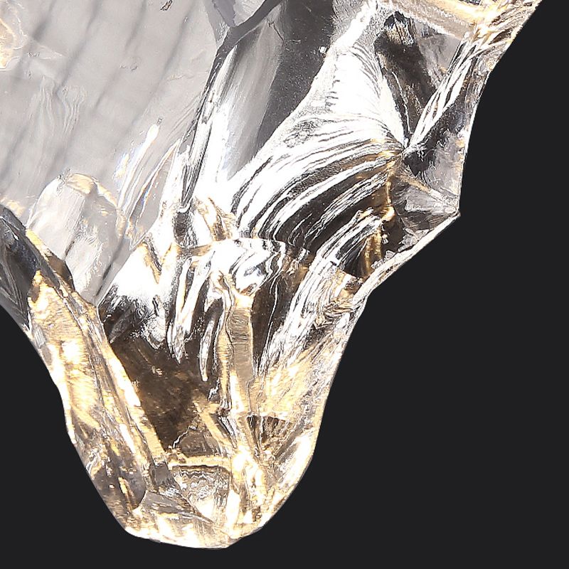 Zeitgenössischer Stil steinförmiger LED -Anhänger Kristall 1 hängende Lampe für Schlafzimmer