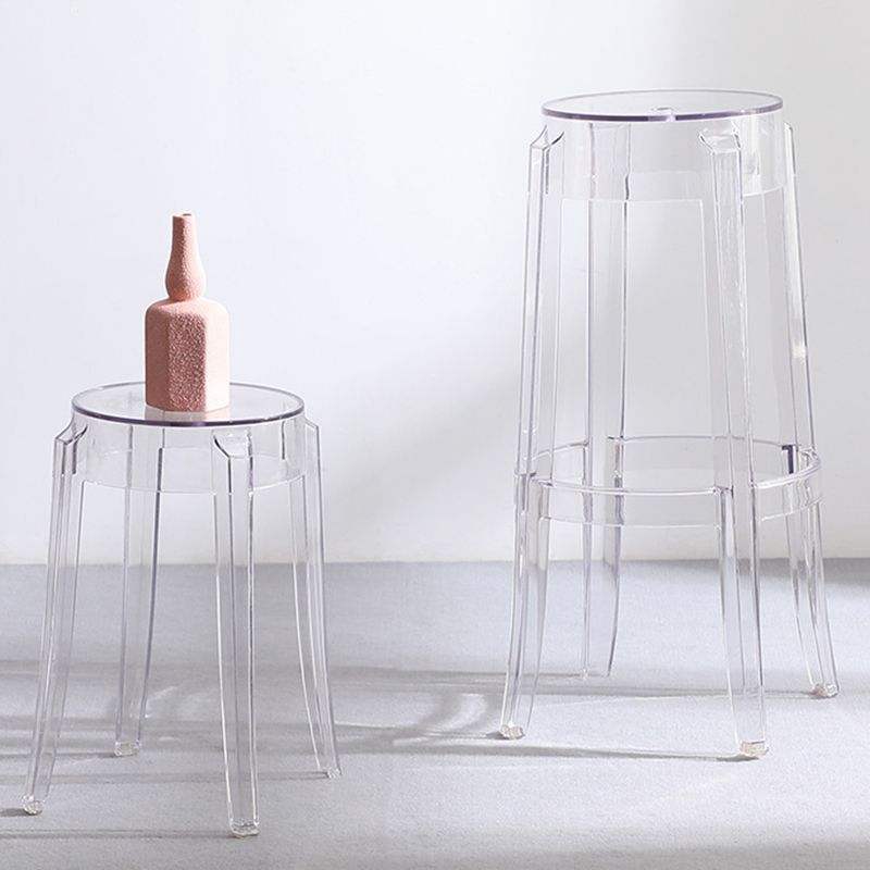 Industrial Backless Counter Stool Acrylic Counter Height Stools for Kitchen