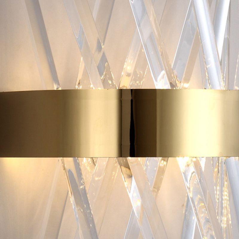Clear Crystal Prisma Wandmontage Licht zeitgenössischer Stil LED GOLD LOBSCHLAGE Leuchtung für Schlafzimmer