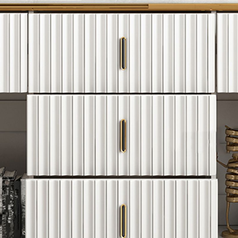 Glam Engineered Wood Storage Chest Bedroom Horizontal Chest with Drawers