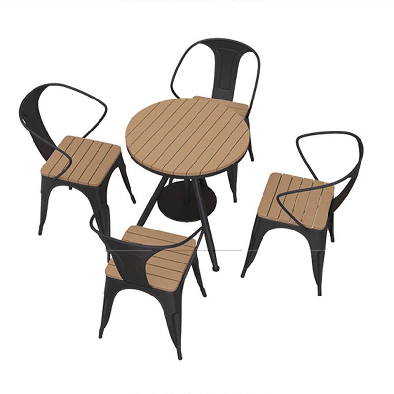 Industrial Style 1/2/3/5 Pieces Dining Set Reclaimed Wood Dining Table Set for Outdoor