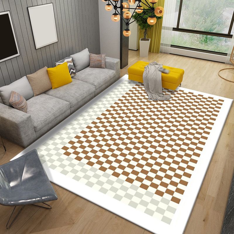 Lattice Geometry Rug Indoor Rug Anti-Slip Washable Easy Care Area Carpet for Bedroom