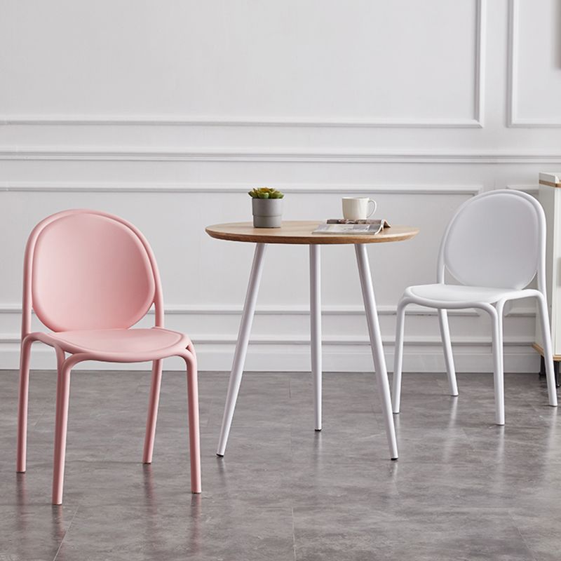 Silla sin brazos de plástico de estilo escandinavo, respaldo sólido, sillas laterales