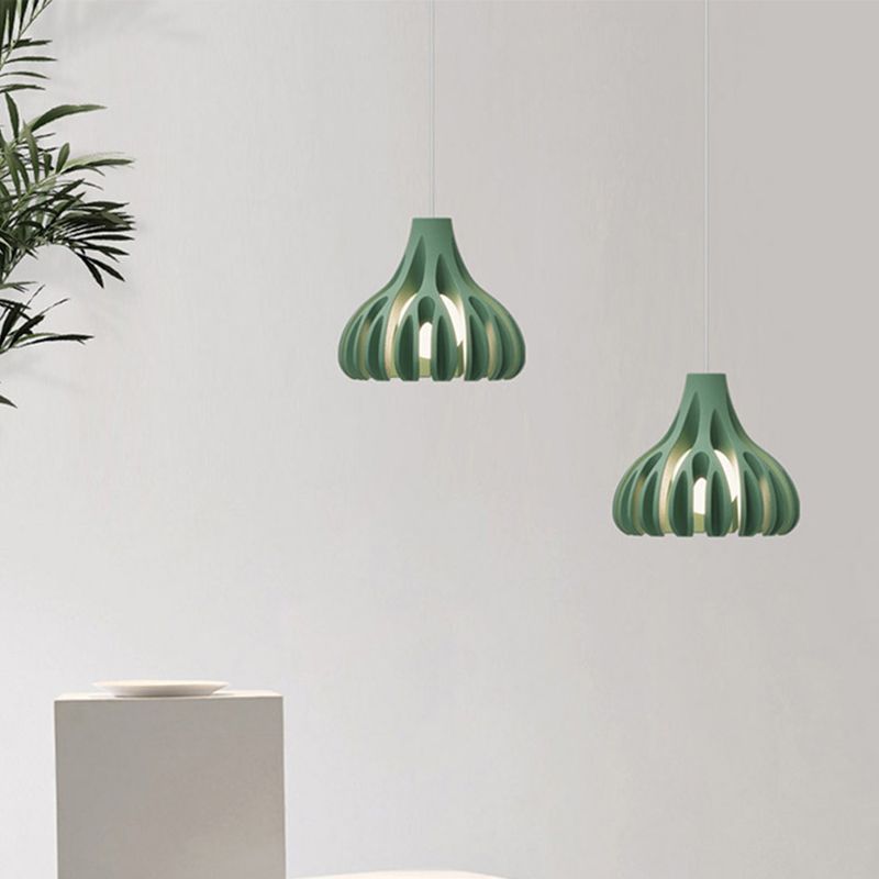 1-Light Coral Line Shade Pendant Lampe Nordic Modern Modern Style Resin Prowing Lamping For Dining Room