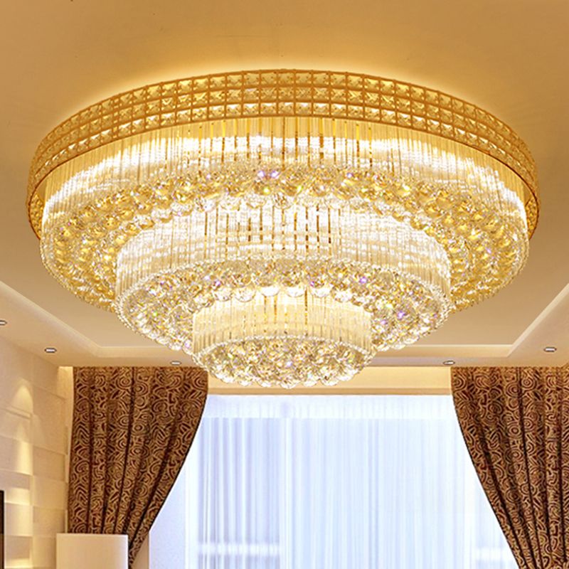 Luminaires encastrés en cristal modernes, montage encastré LED doré pour salon