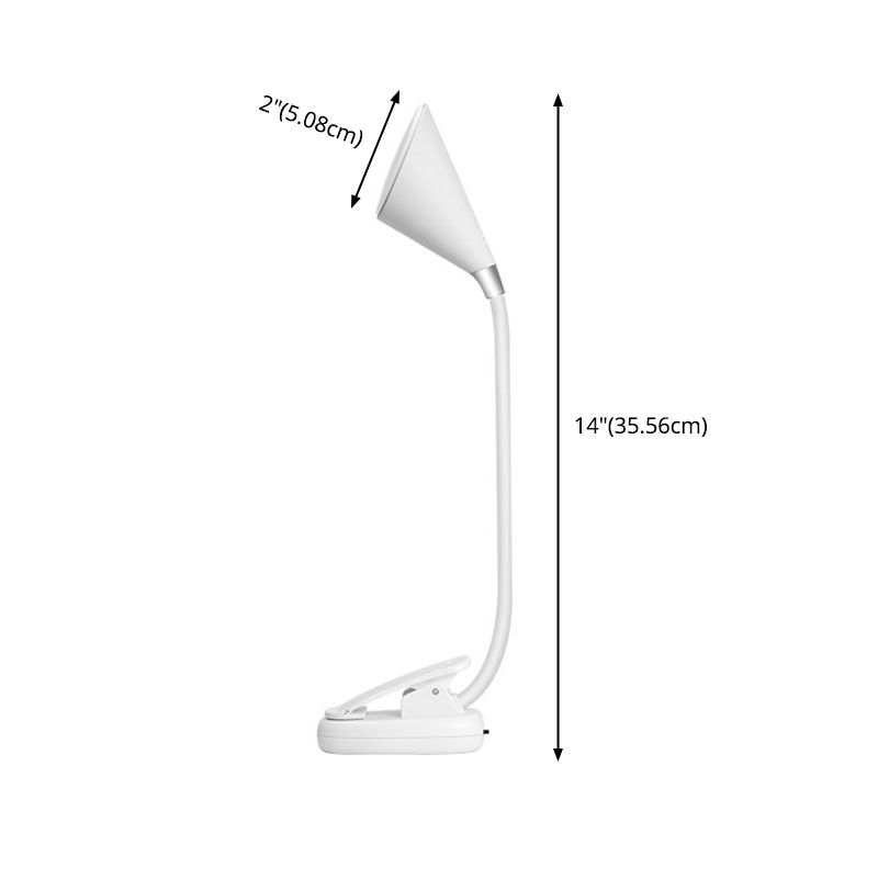 Coup de table à pinces conique Macaron Plastique Couple de chambre LED LECTURE LED avec un bras flexible