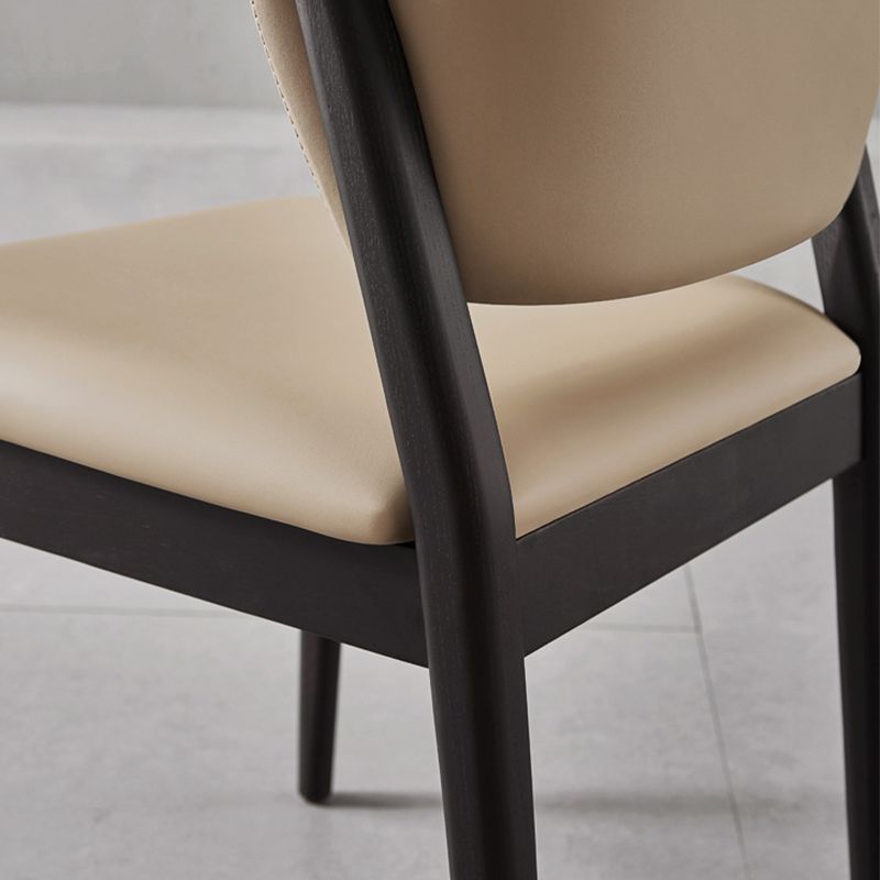 Contemporary Style Side Chair Wood Open Back Dining Room Chair for Brasserie