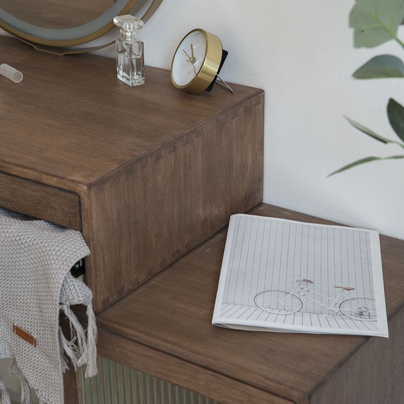 Rubberwood Dressing Table Solid Wood Make-up Vanity with Drawers