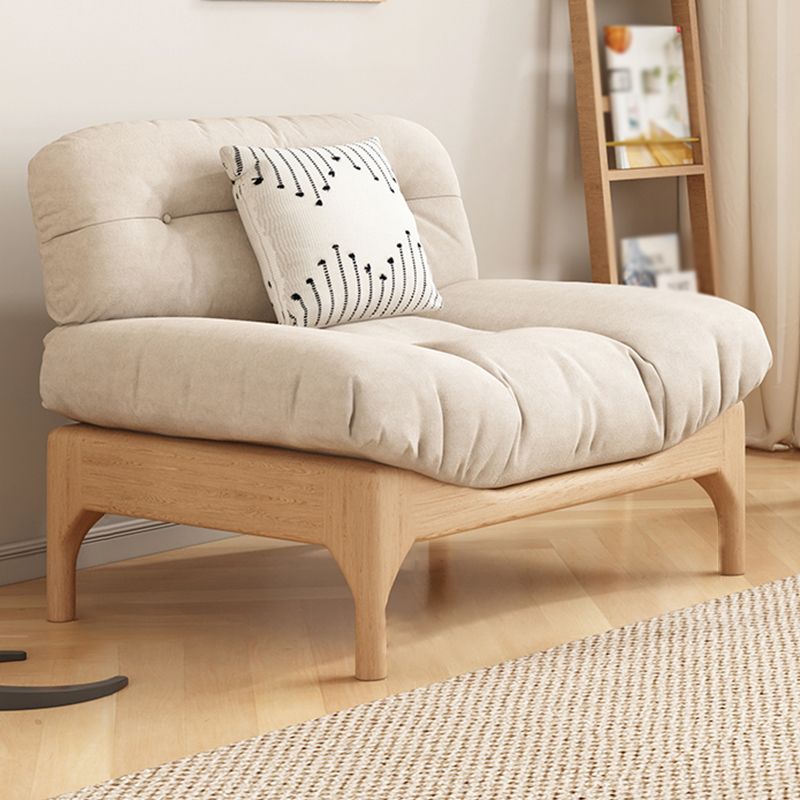 Contemporary Tufted Back Settee Armless Standard Sofa with Slipcover