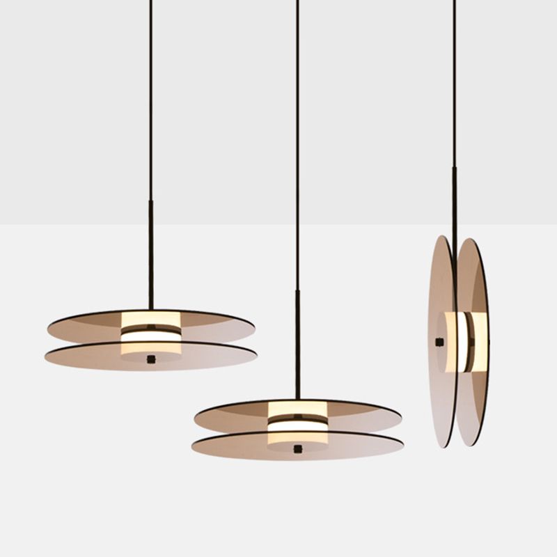 Éclairage encerclant le pendentif éclairage moderne en verre moderne 1 lampe à LED Light Light en noir