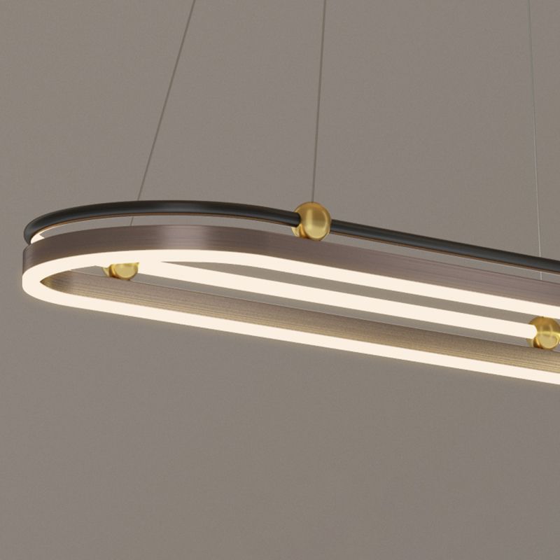 Dining Room Modern Island Light Fixture LED Linear Aluminum Pendant Light