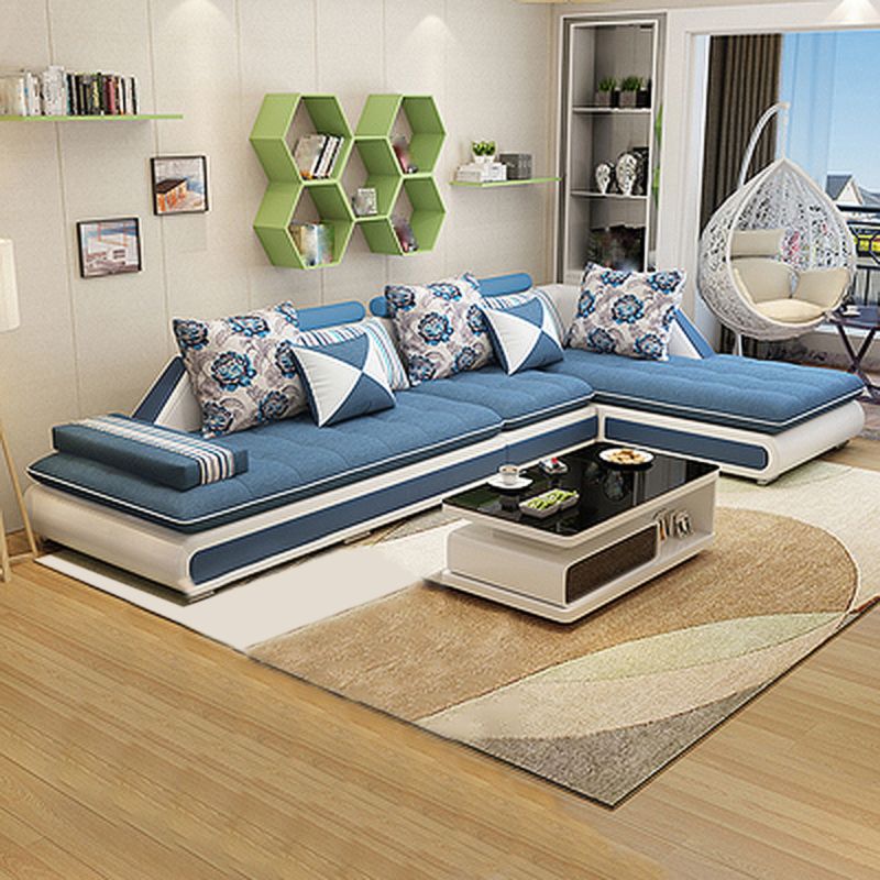 129.13 Inches Long Velvet Sectional Modern Sectional for Living Room
