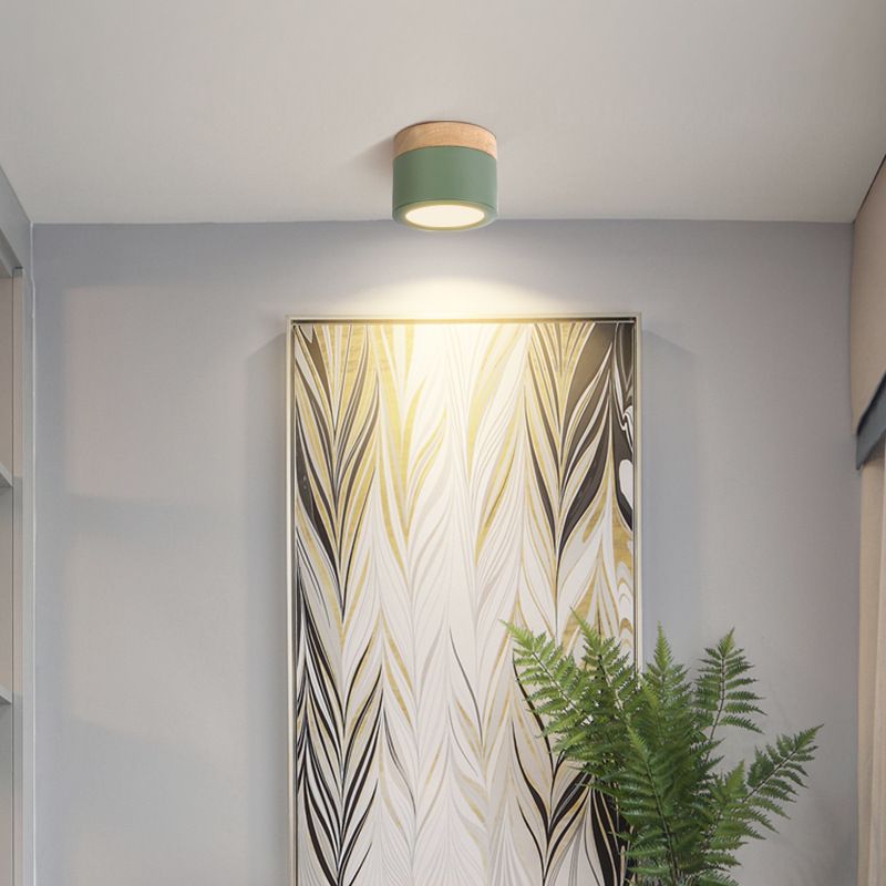 Cilinder Flush Mount Plafond Fixture Nordic Style LED Metal Flush Plafond Light Fixture