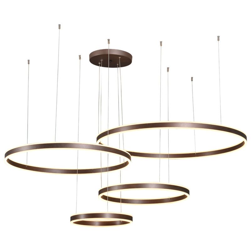 Coffee Rings Suspension Pendant Light Modern Style LED Metal Chandelier Pendant Light