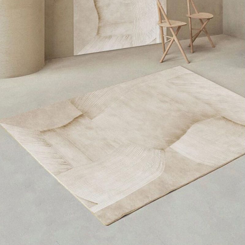 Contemporary Indoor Rug Modern Apricot Rug Polyster Washable Thickened Area Rug for Living Room