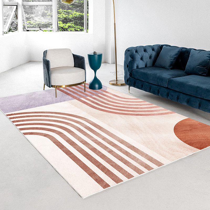 Tapis lavable de tapis en polyester à tapis à moquette orange pour le salon