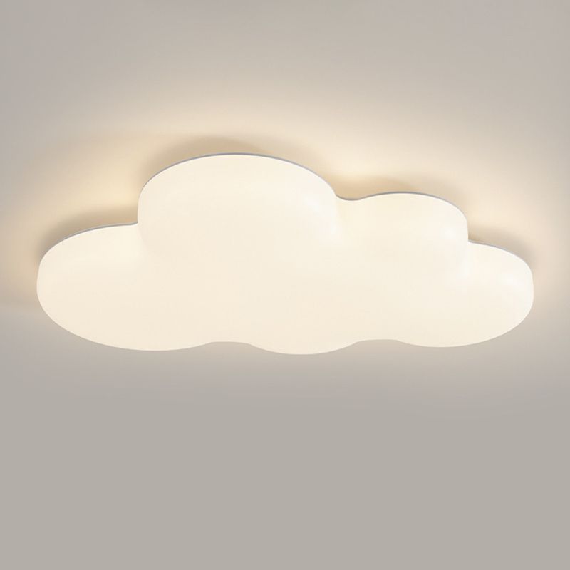 1 - Light Acrylic Flush Mount Light Kids Style LED Cloud Ceiling Flush