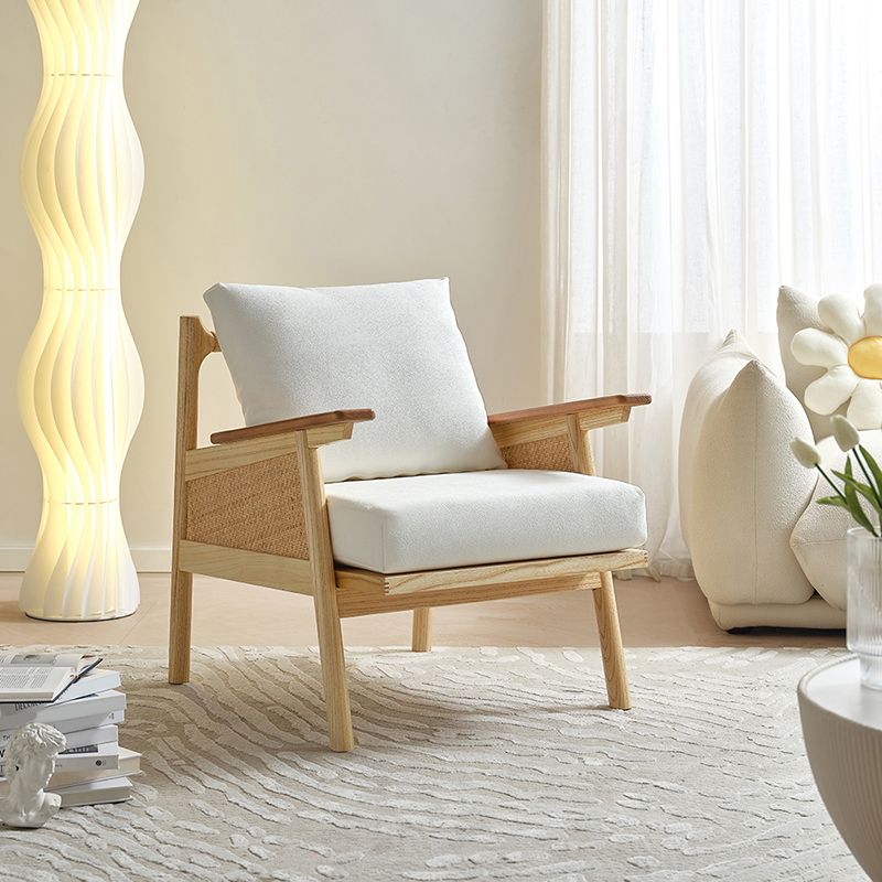 29.92" Wide Velvet Arm Chair Solid Wood Arms Included Chair for Bedroom