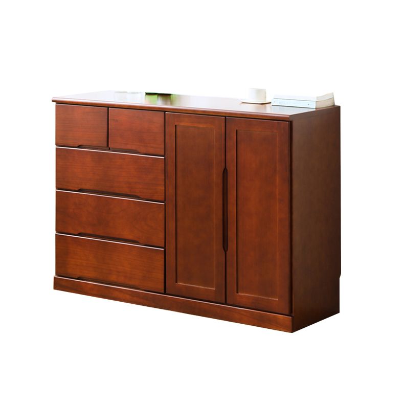 Modern Solid Wood Chest Bedside Storage Chest with Drawers and Doors