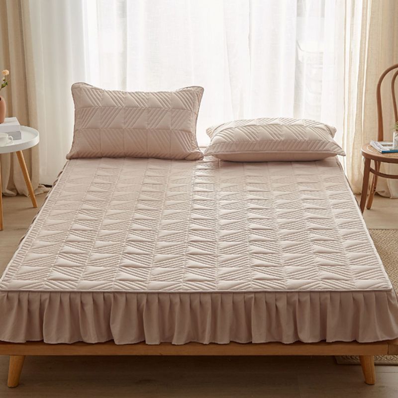 Plain Sheet Quilted Breathable Polyester Soft Fade Resistant Fitted Sheet Set