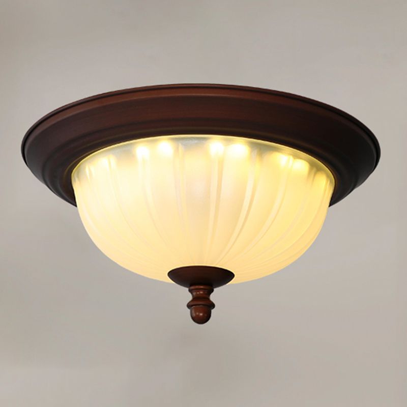 American Style Ceiling Light Dome Shape Ceiling Lamp with Glass Shade for Bedroom