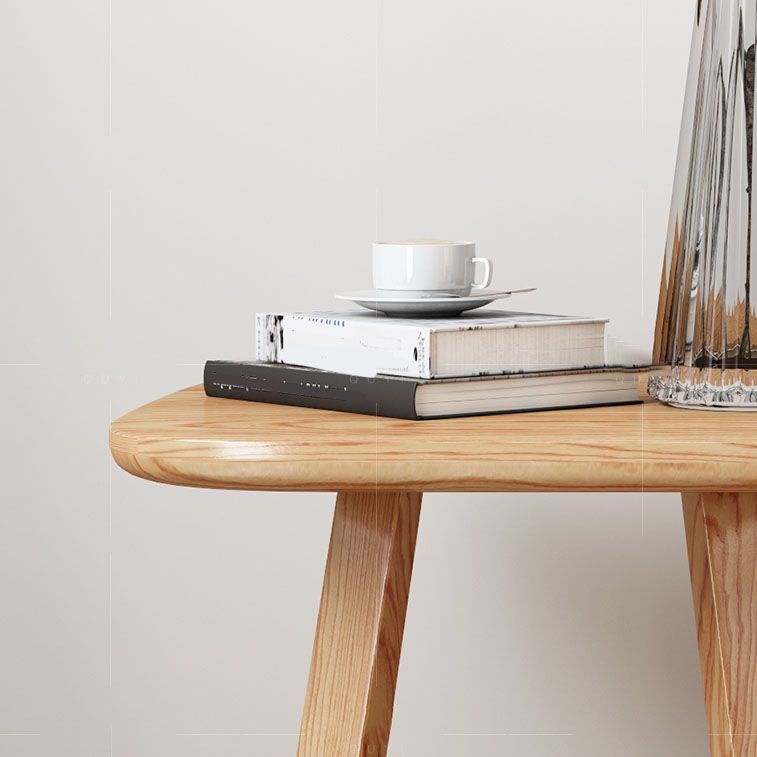 Solid Wood Square Top Side Table 19.7" Tall Abstract Base End Table