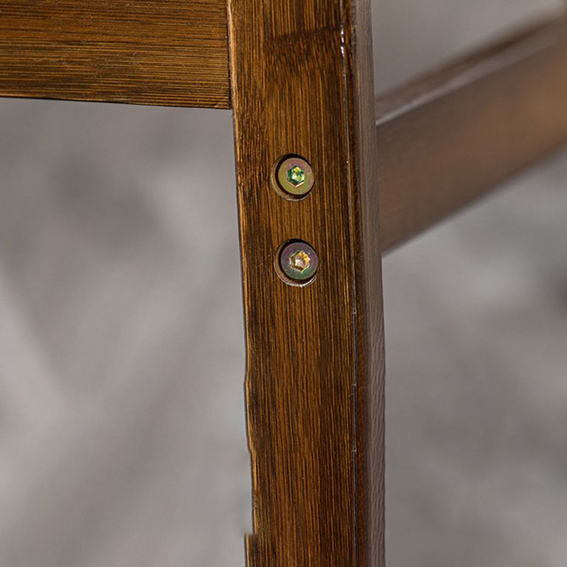 Contemporary Dining Stool Square Solid Wood Bar Stool with Footrest