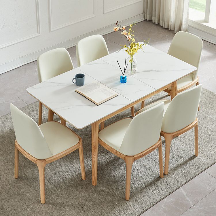 Solid Wood Kitchen Dining Side Chairs Parsons Chair in White