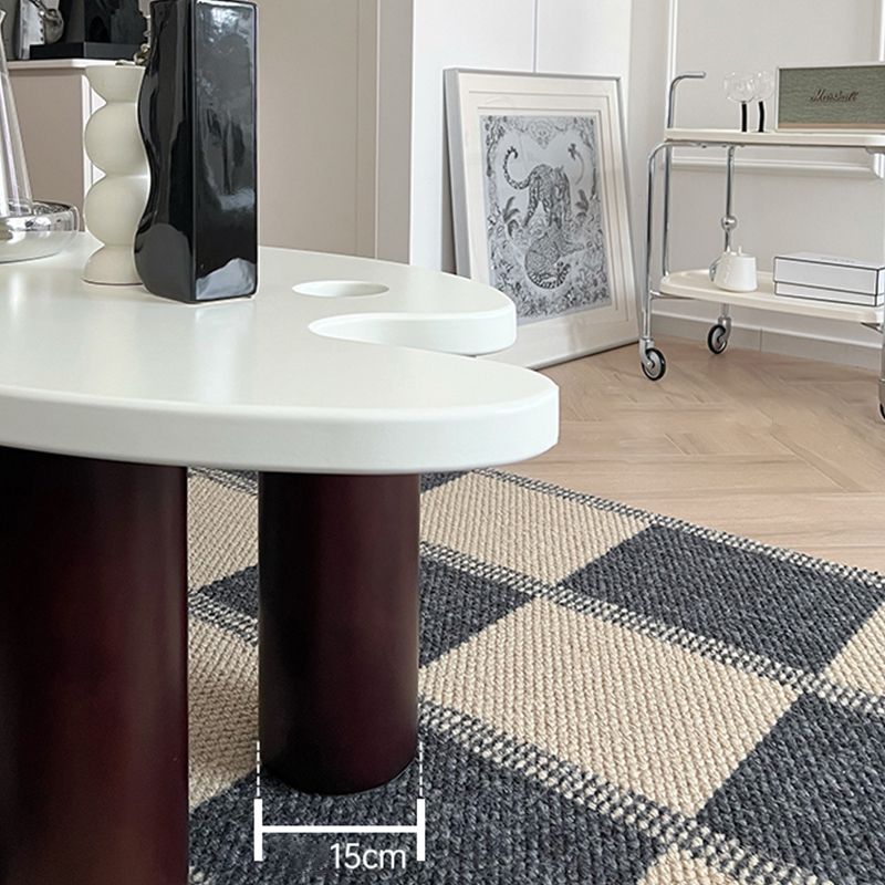 16"H Contemporary Coffee Table White 3 Legs Coffee Cocktail Table