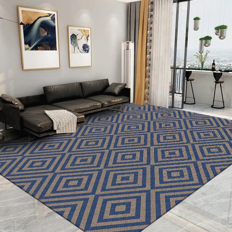 Creative Geometric Indoor Carpet Rug Living Room Washable Polyster Carpet with Non-Slip Backing