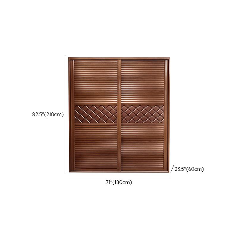 Bedroom Wardrobe Storage Cabinet Artificial Wood Modern - Armoire with Shelves