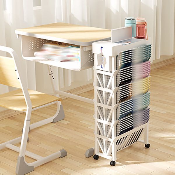 Plastic Closed Back Geometric Bookshelf Contemporary Bookshelf for Classroom